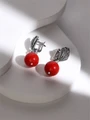 Серьги из серебра с кораллом 22-492/3