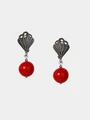 Серьги из серебра с кораллом 22-492/3