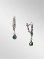 Серьги из серебра с хризопразом 22-1283