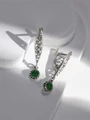 Серьги из серебра с хризопразом 22-1283