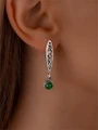 Серьги из серебра с хризопразом 22-1283