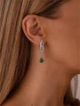Серьги из серебра с хризопразом 22-1283