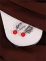 Серьги из серебра с кораллом 22-495