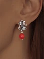 Серьги из серебра с кораллом 22-495