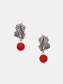 Серьги из серебра с кораллом 22-495