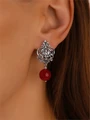 Серьги из серебра с корундом 22-710