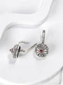 Серьги из серебра с сердоликом 22-1077