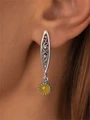 Серьги из серебра с янтарем 22-1283/3