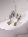 Серьги из серебра с янтарем 22-1283/3