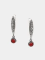 Серьги из серебра с кораллом 22-1283/2