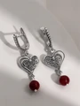 Серьги с кораллом арт.22-691/1 22-691/1