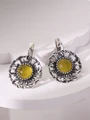 Серьги из серебра с янтарем 22-1257
