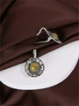 Серьги из серебра с янтарем 22-1257