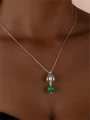 Кулон из серебра с хризопразом 2007
